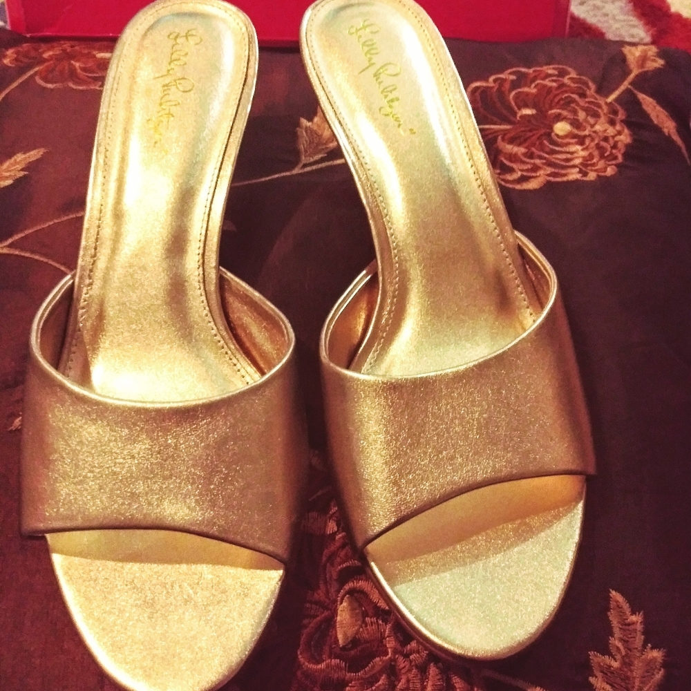 COPY - Lily pulitzer gold mules